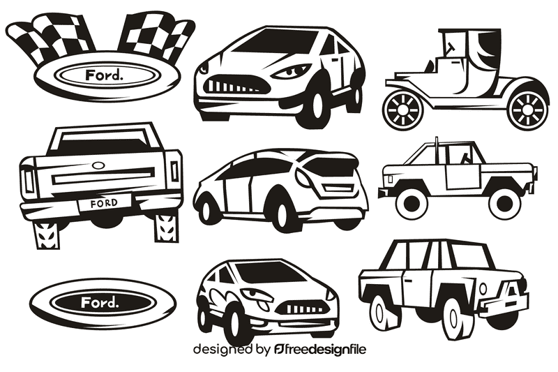 Ford black and white vector
