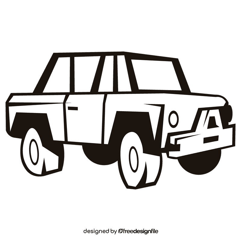 Ford all terrain blue black and white clipart