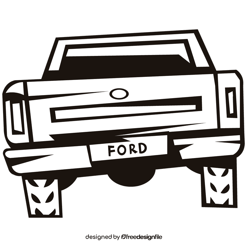 Ford back black and white clipart