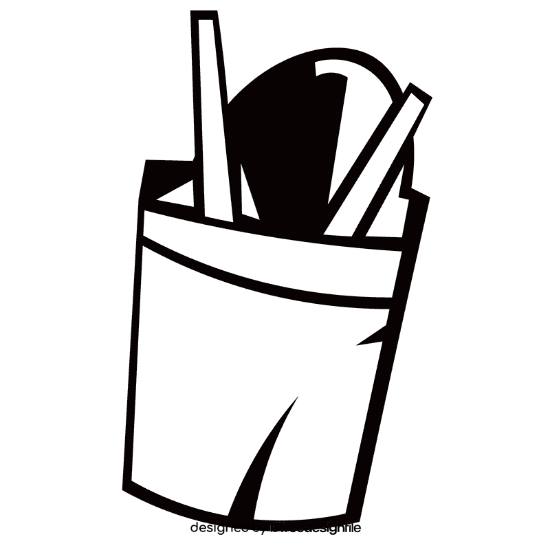 Fries empty black and white clipart
