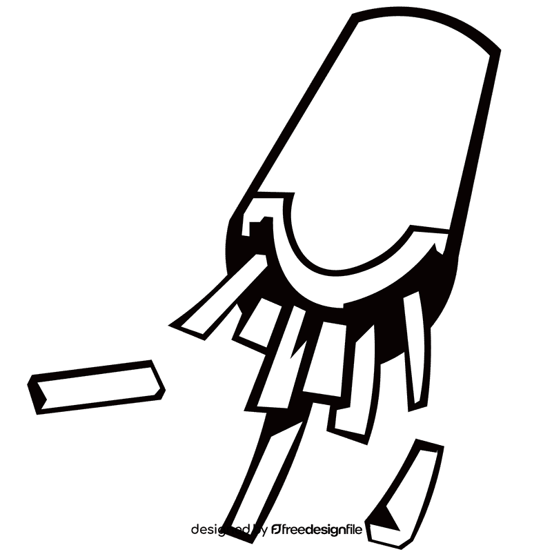 Fries spilled black and white clipart