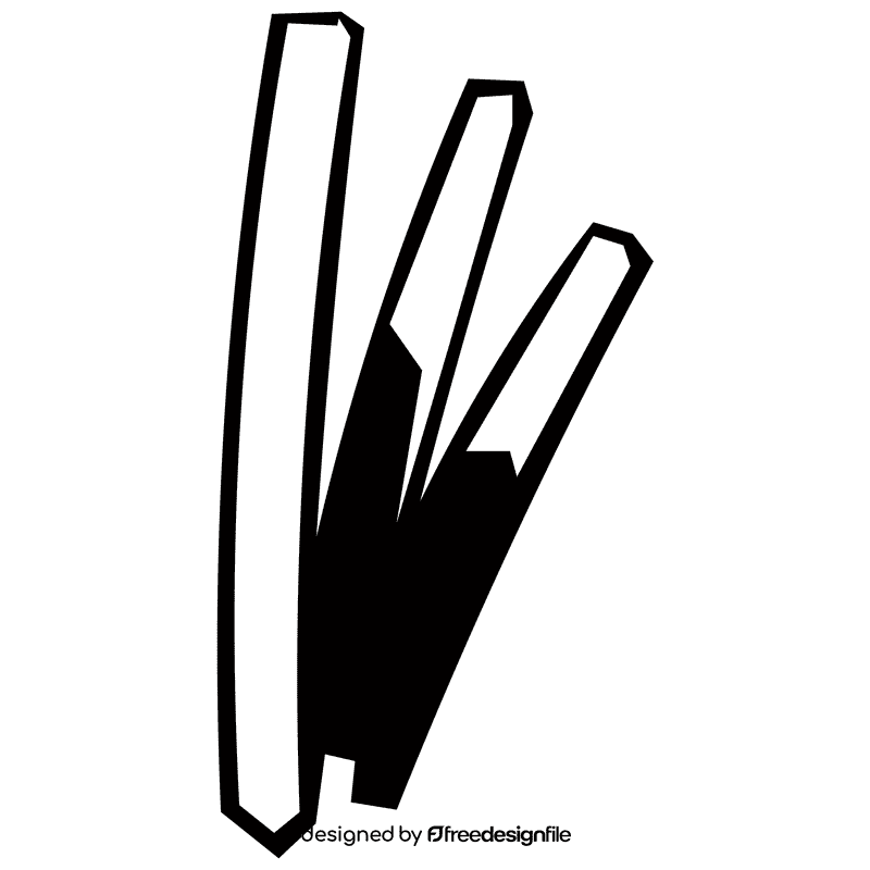 Fries three black and white clipart