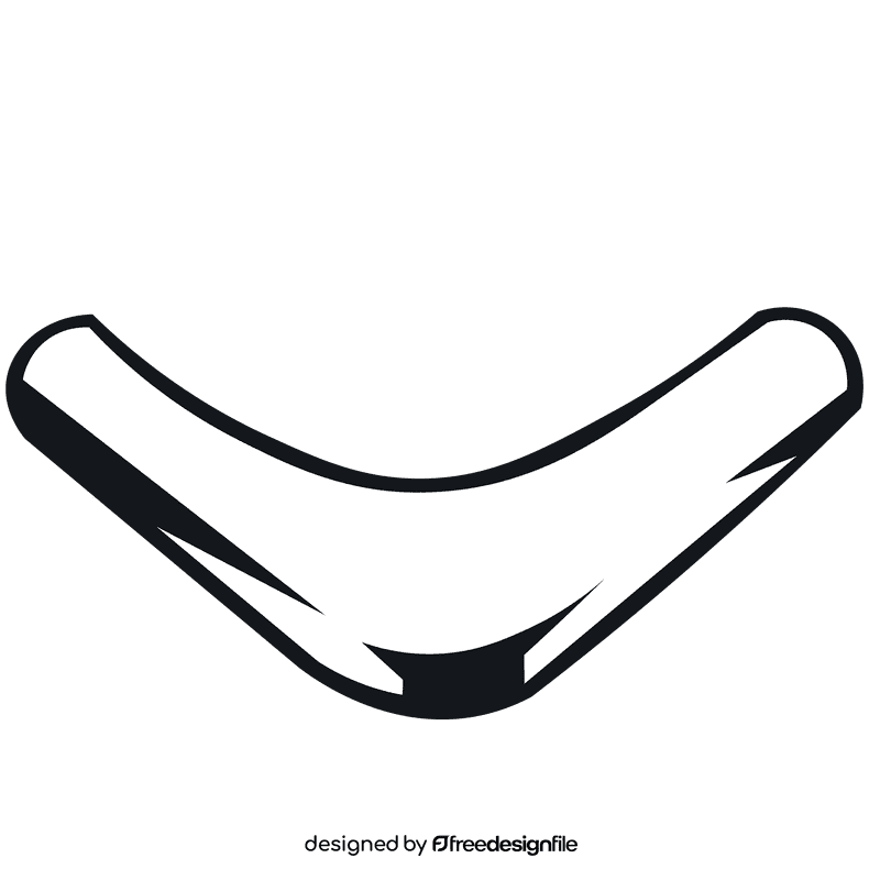 Frisbee boomerang black and white clipart