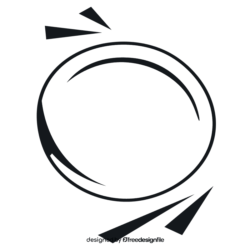 Frisbee spiral black and white clipart