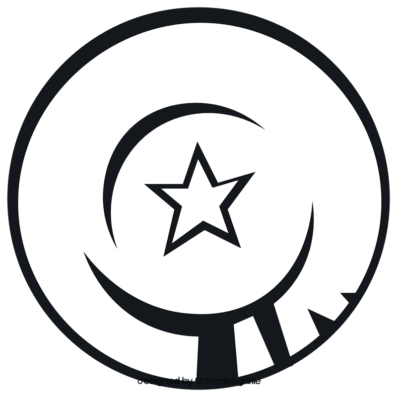 Frisbee star black and white clipart