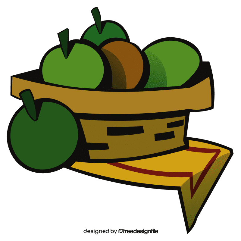 Fruit basket apple clipart