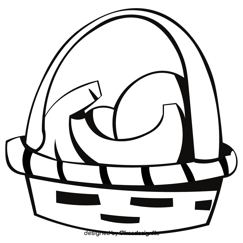 Fruit basket banana black and white clipart