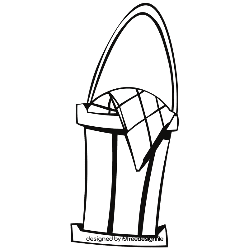 Fruit basket basket black and white clipart