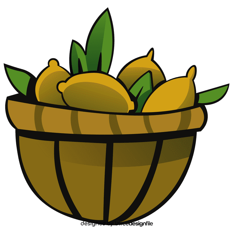 Fruit basket lemon clipart
