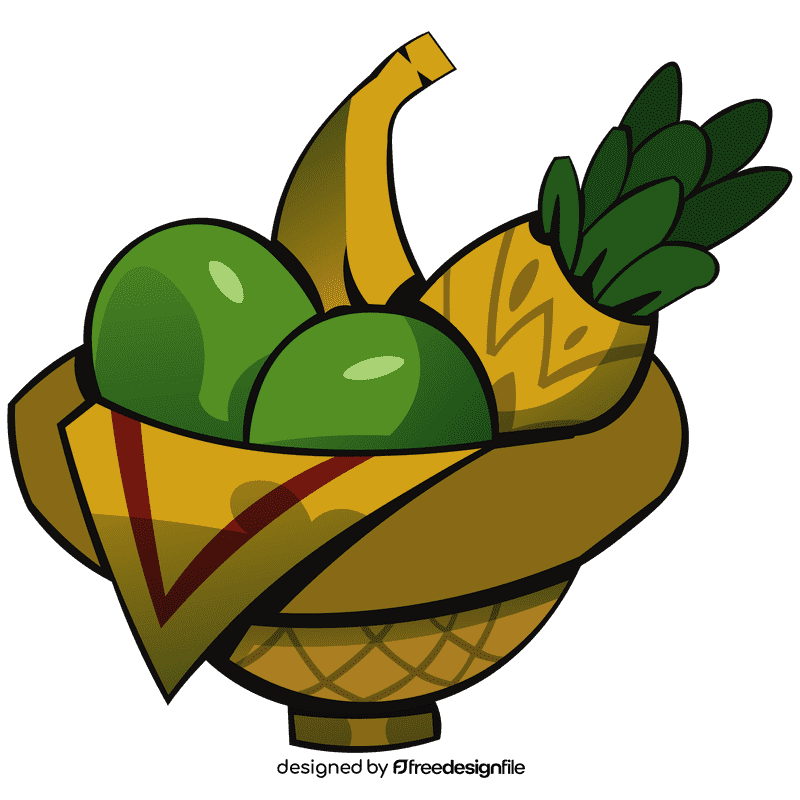 Fruit basket pineapple clipart