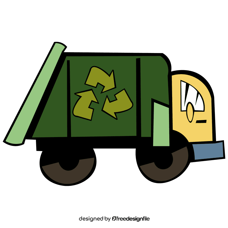 Garbage truck big wheels clipart