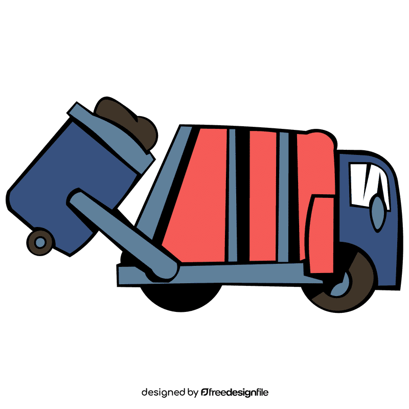 Garbage truck loading clipart