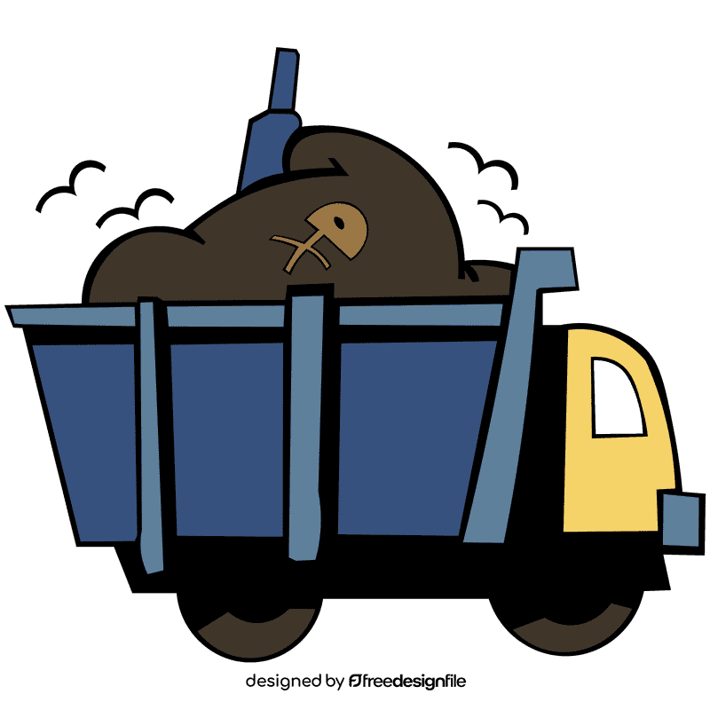 Garbage truck pile clipart