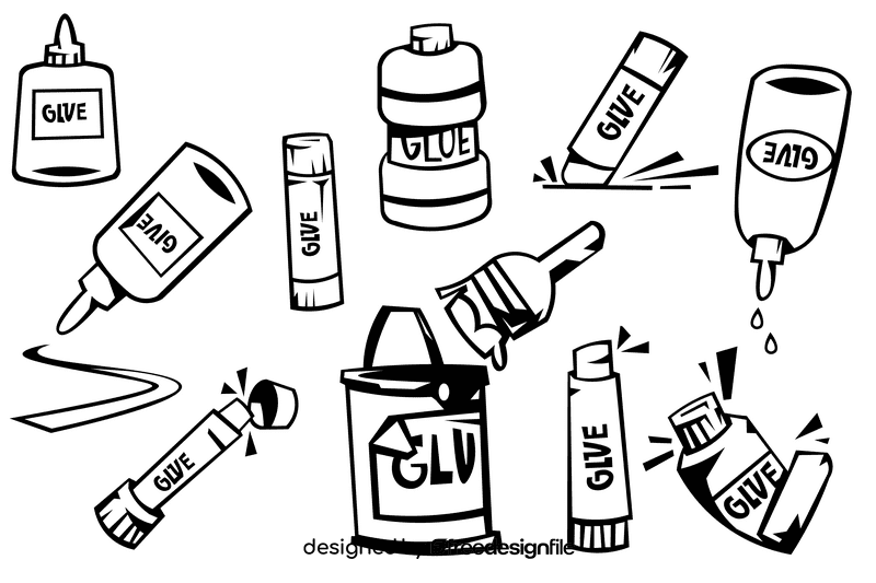Glue black and white vector