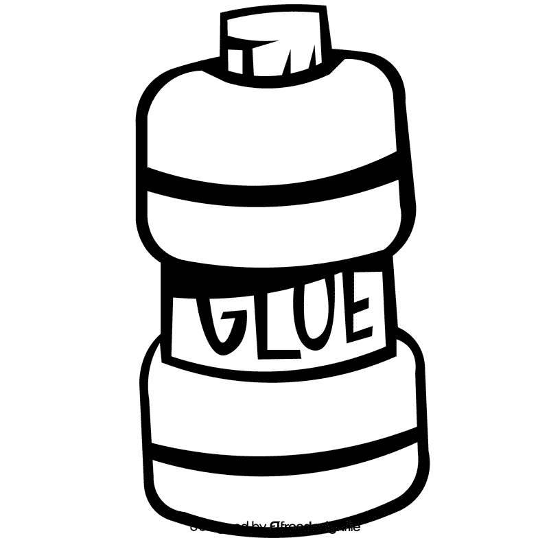Glue big can black and white clipart