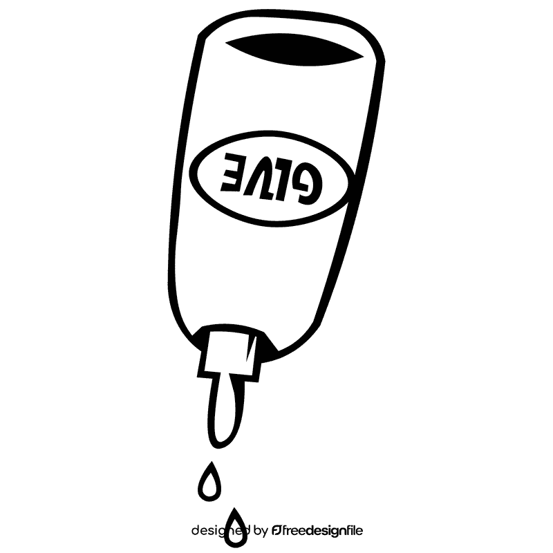 Glue drops black and white clipart