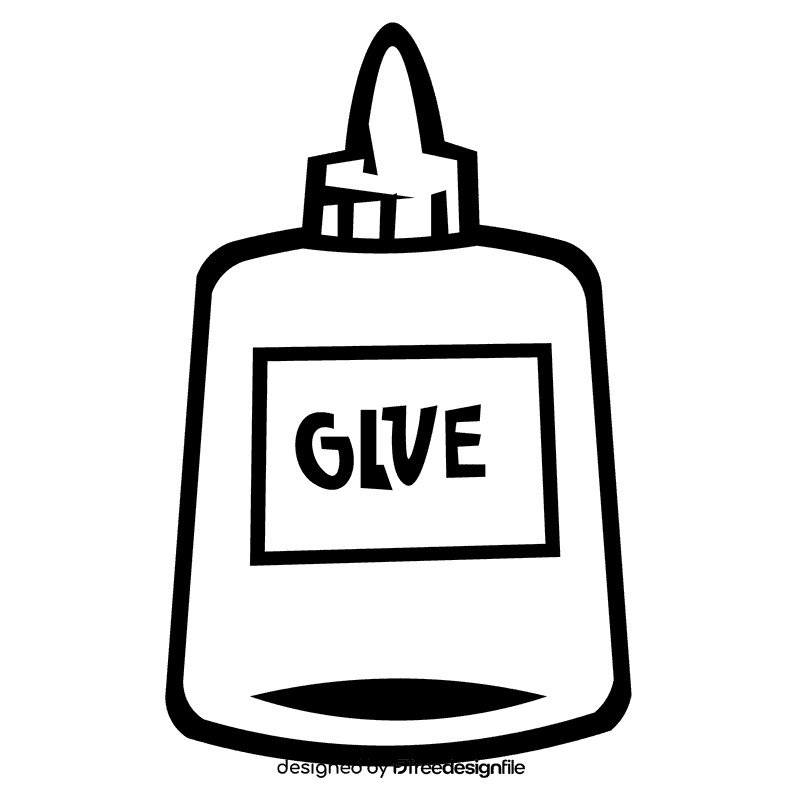 Glue glue can black and white clipart