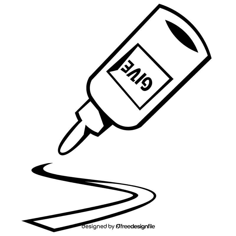 Glue line black and white clipart