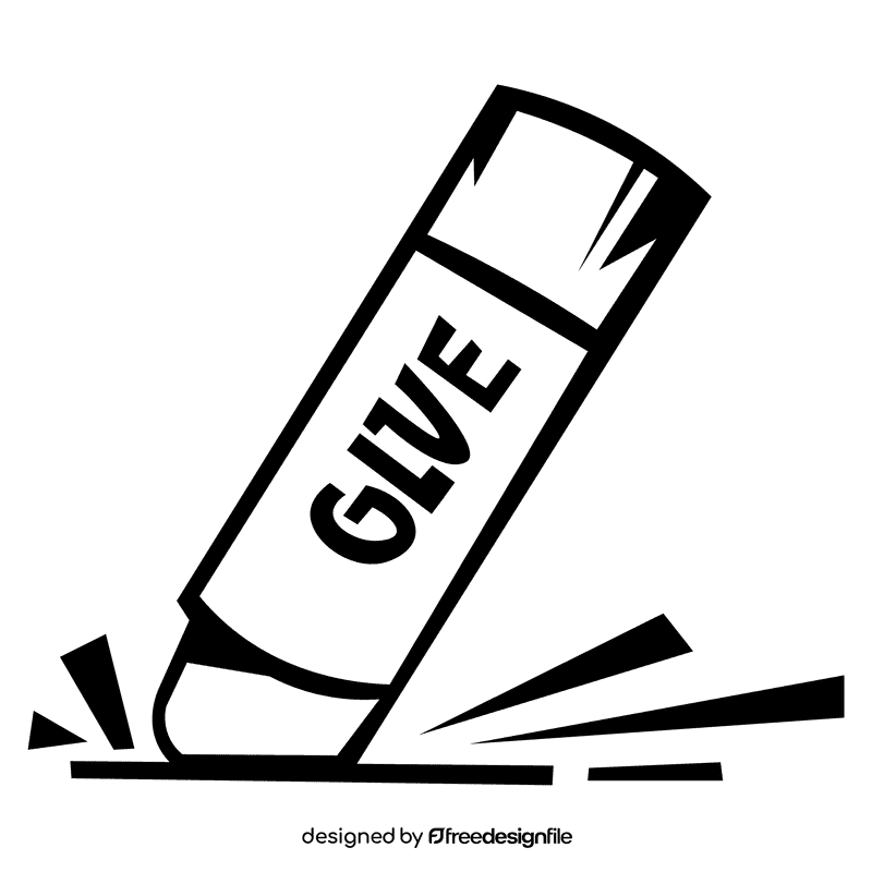 Glue stick glueing black and white clipart