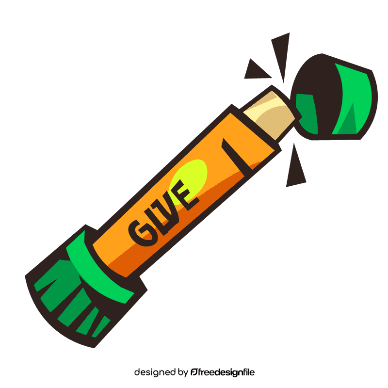 Glue stick opened with cap clipart