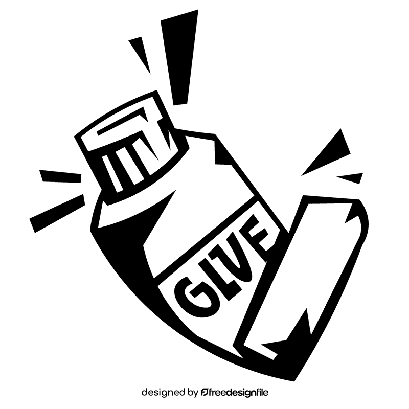 Glue tube black and white clipart