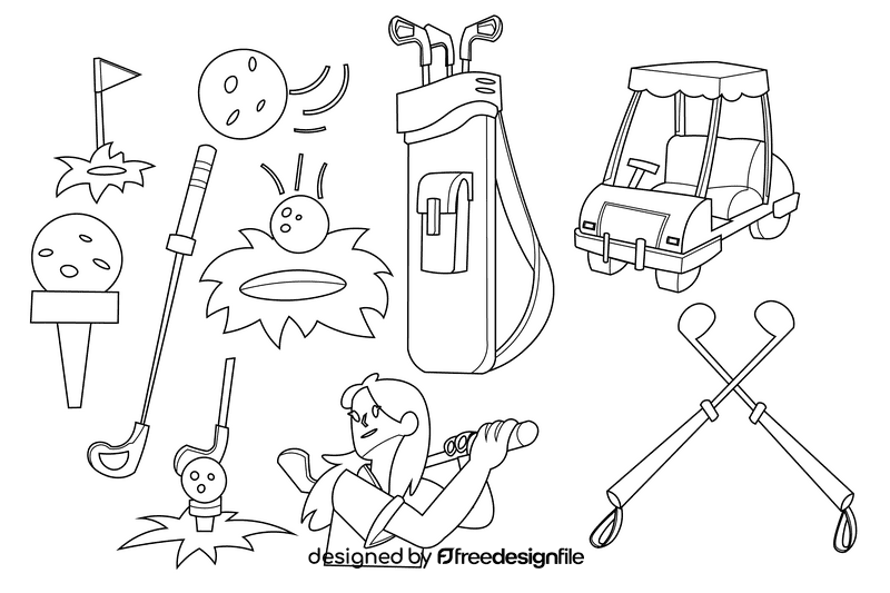 Golf black and white vector