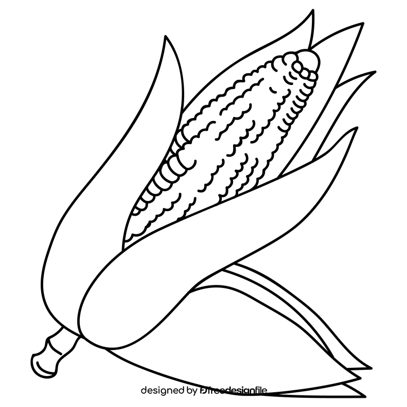 Corn drawing black and white clipart