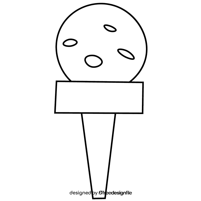 Golf ball black and white clipart