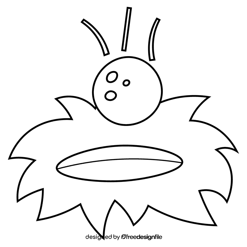 Golf hole black and white clipart