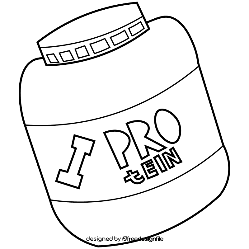Gym protein black and white clipart