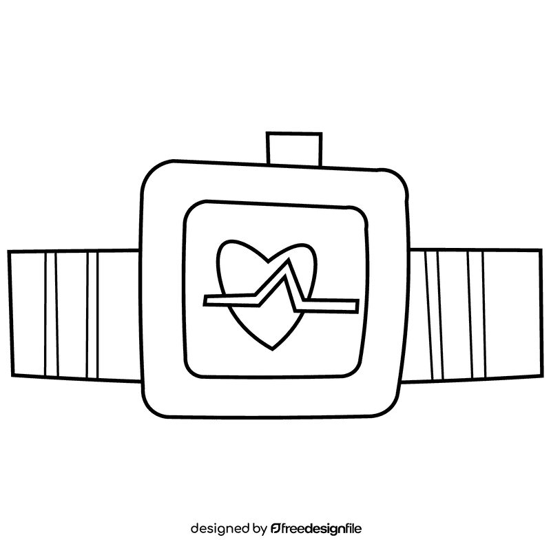 Gym smartwatch black and white clipart