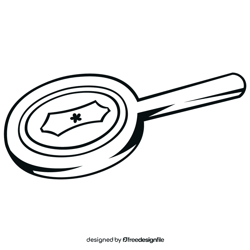 Hairbrush backside black and white clipart