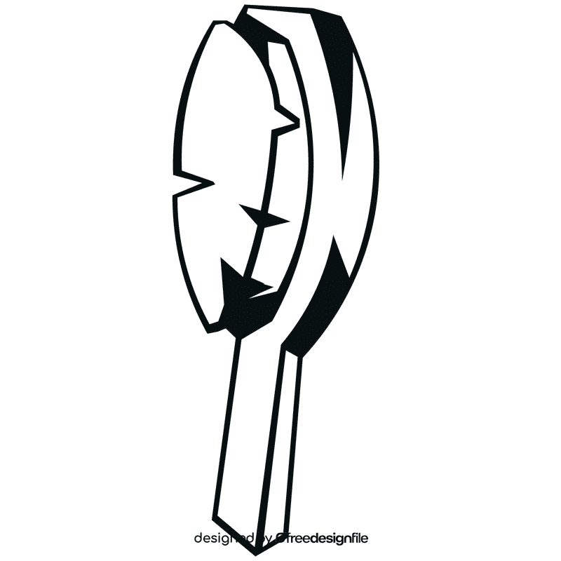 Hairbrush hairy black and white clipart