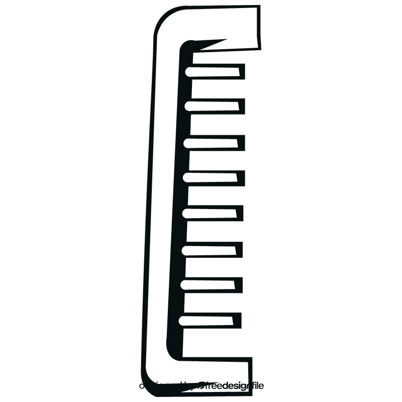 Hairbrush orange black and white clipart