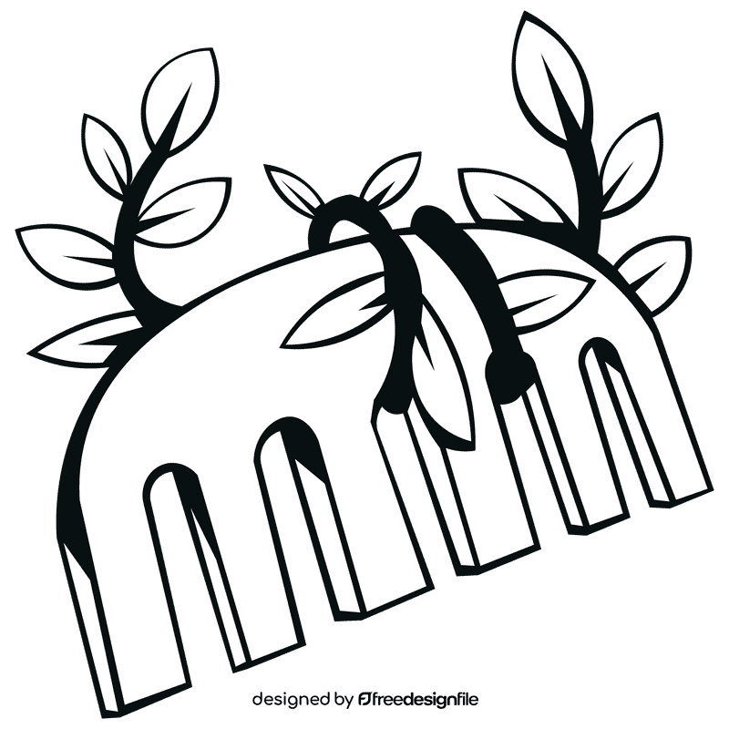 Hairbrush plant black and white clipart