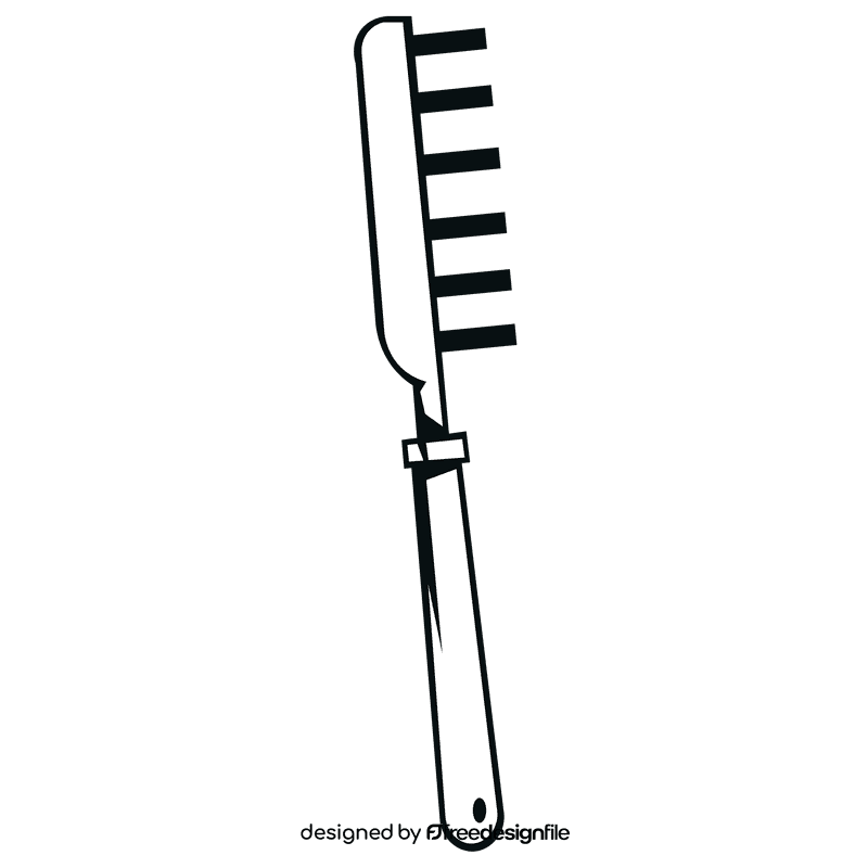 Hairbrush profile black and white clipart