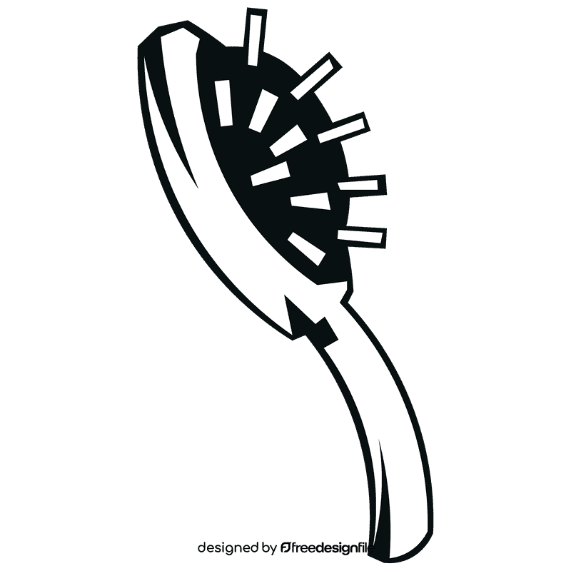 Hairbrush red black and white clipart