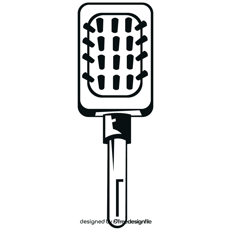 Hairbrush rednblue black and white clipart