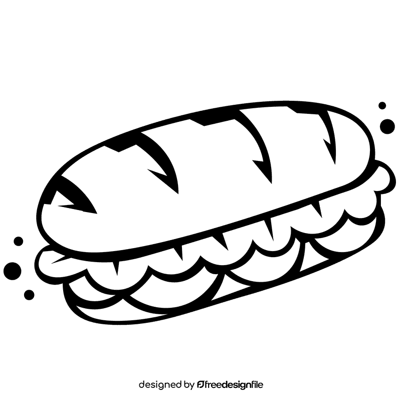 Hamburger big black and white clipart