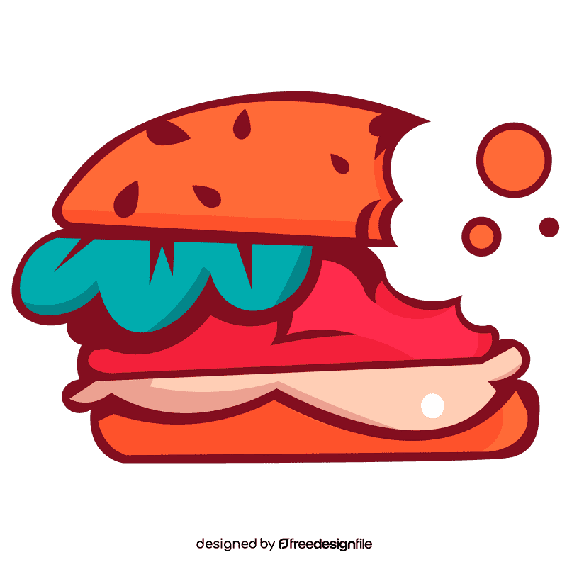 Hamburger bite clipart
