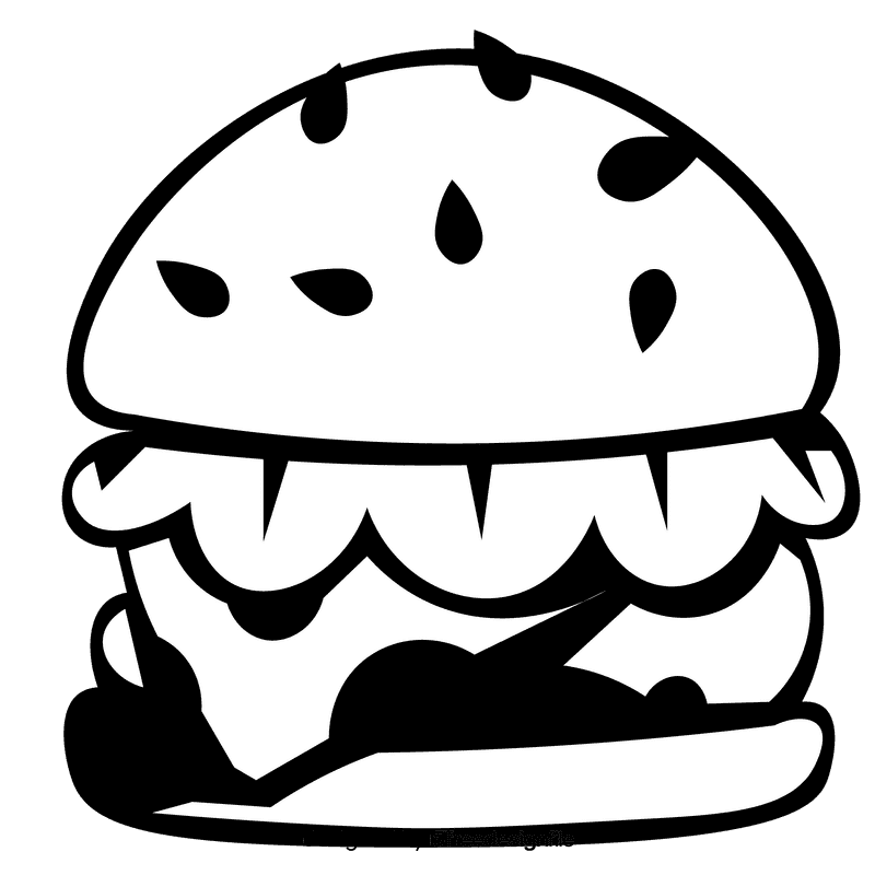 Hamburger hamburger black and white clipart