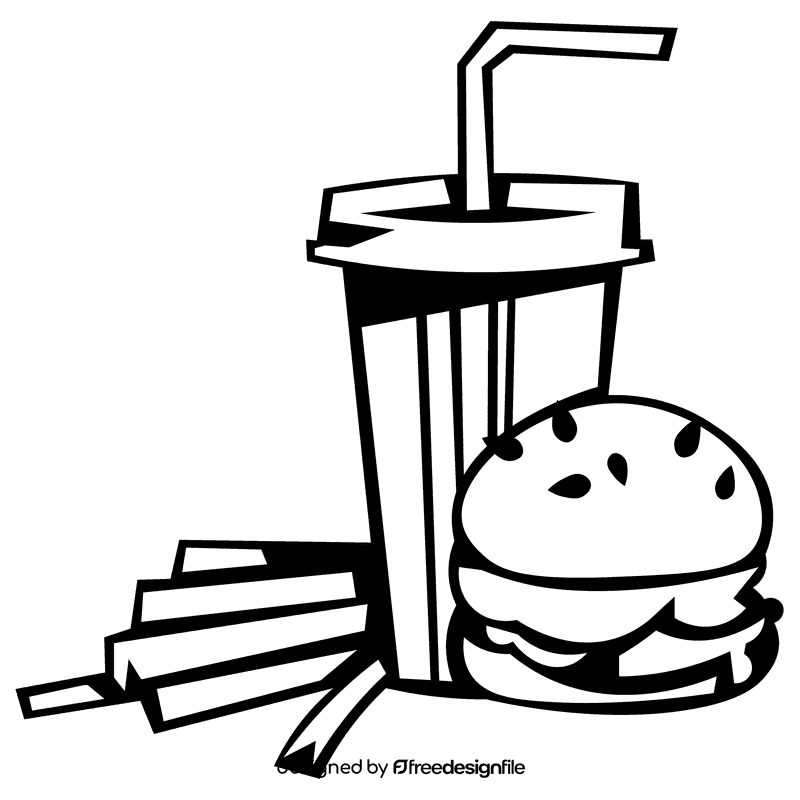 Hamburger menu black and white clipart