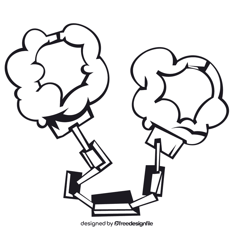 Handcuffs fluffy black and white clipart