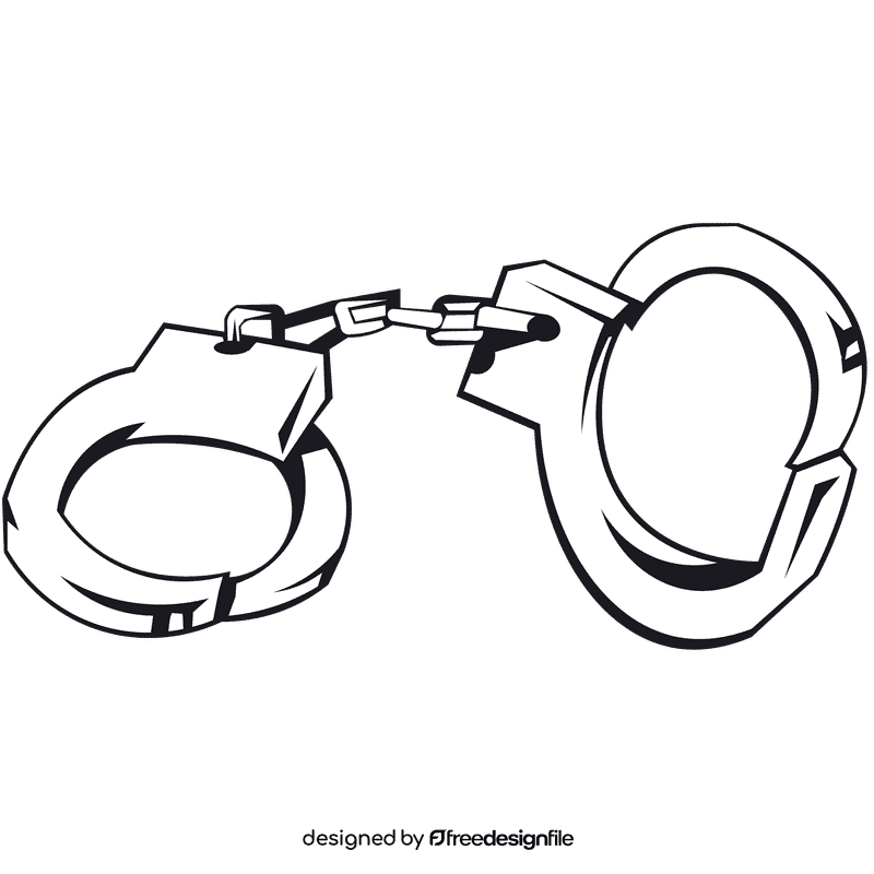 Handcuffs handcuffs black and white clipart