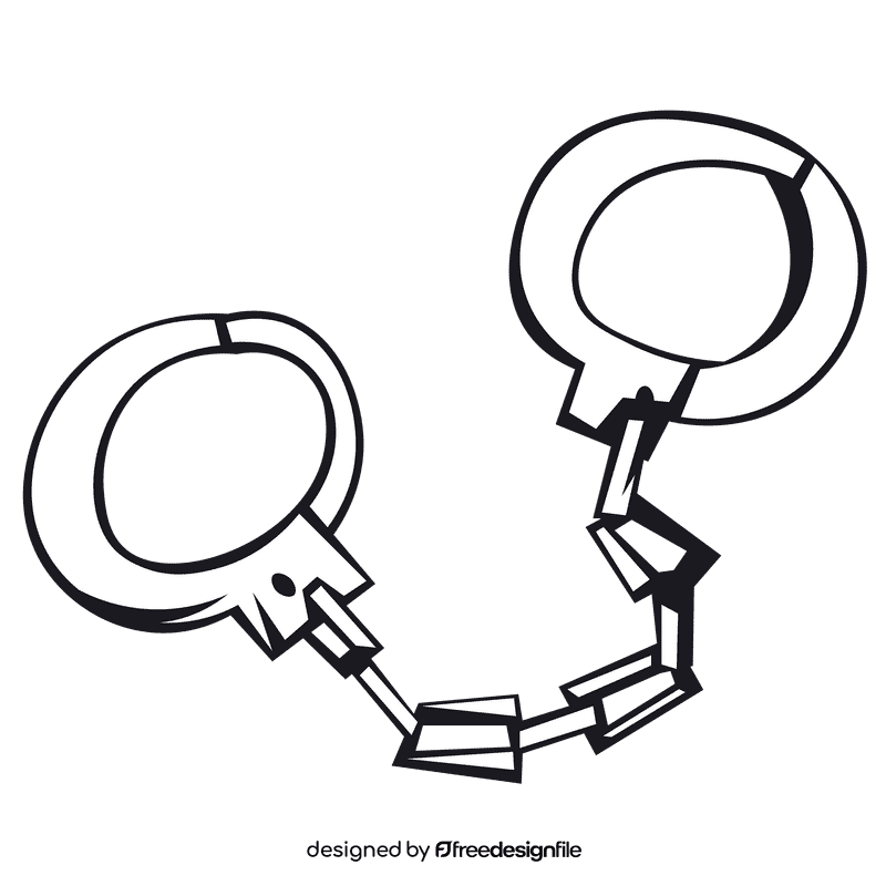 Handcuffs black and white clipart