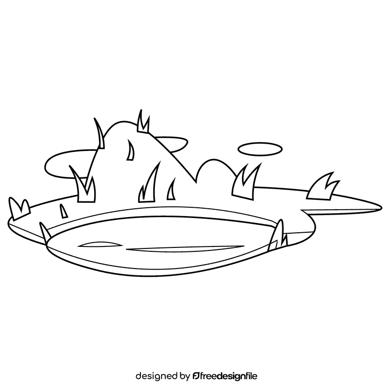 Hill lake black and white clipart