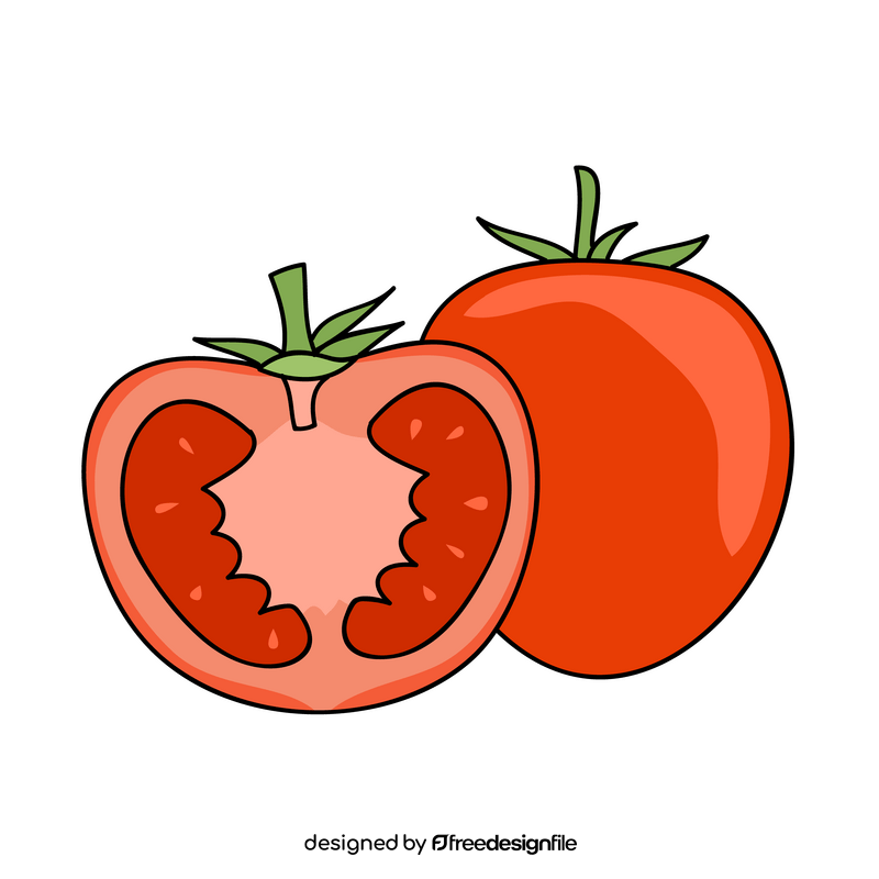 Tomato cut in half clipart