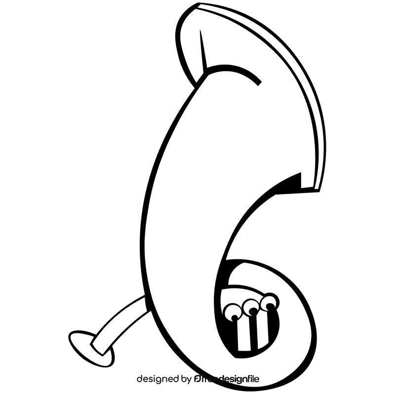 Horn big black and white clipart