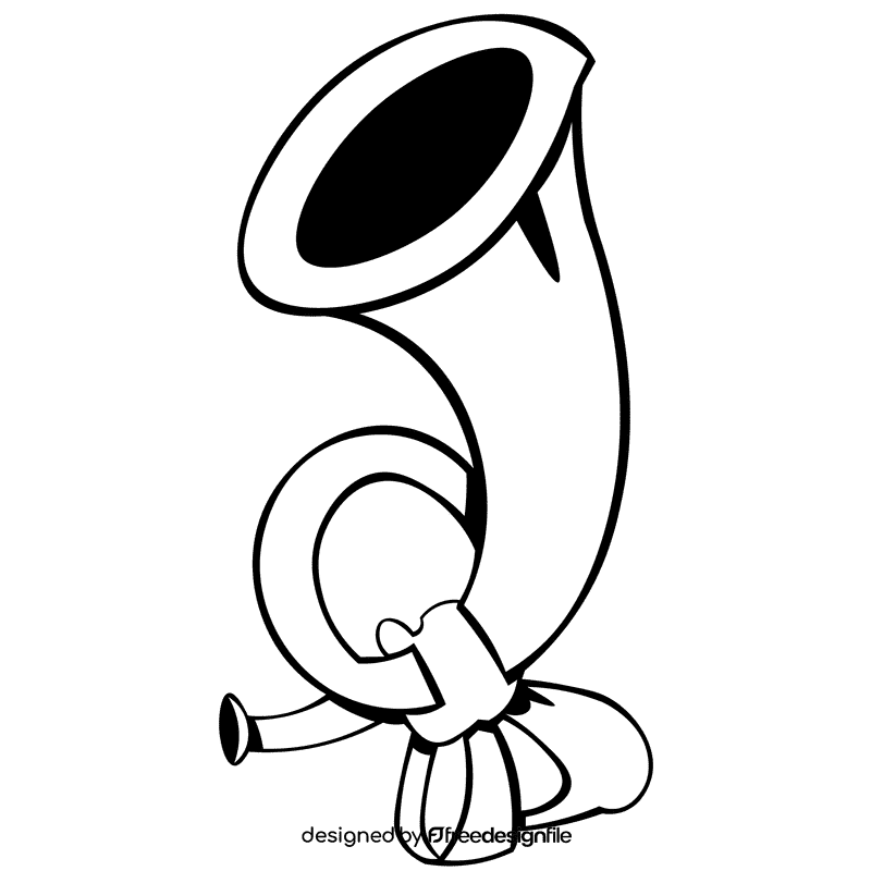 Horn big red black and white clipart