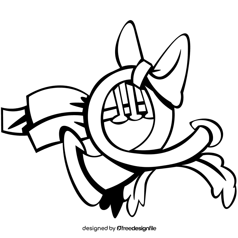 Horn bowknot black and white clipart